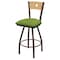 Holland Bar Stool Co 36" Swivel Counter Stool, Brnz Finish, Nat Back, Canter Green Seat X830 - alternate 1